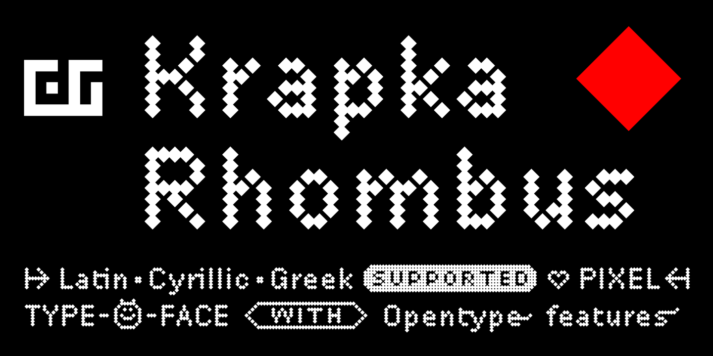 Ejemplo de fuente DR Krapka Rhombus Bold